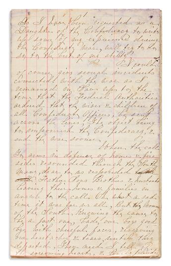 (CIVIL WAR--CONFEDERATE.) Reminiscences of Confederate soldiers wife Mary Drummond, with related family papers.